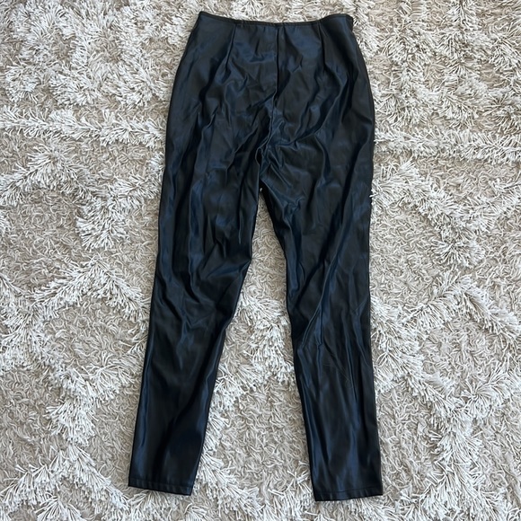 Leather Look Split Hem Super Skinny Trouser // Boohoo - Picture 4 of 7